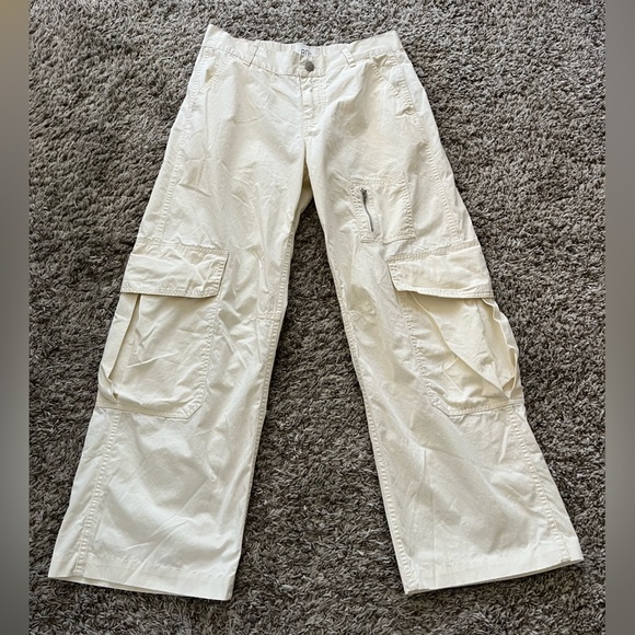 Urban Outfitters BDG Off White Cotton Cargo Pants Wide Leg Women's Size 2 - Picture 8 of 16